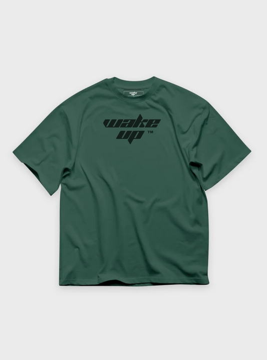 Oversized Tshirt 'GREEN Message' Green Basic Oversized T-Shirt